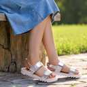 DREAM PAIRS Girls Sandals Glitter Two Strapped Casual Open Toe Sandals Size 11 Little Kid