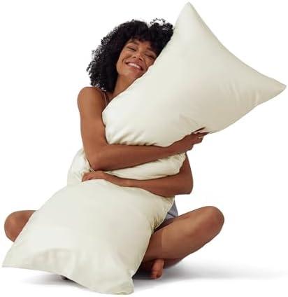 Bedsure Body Pillow Cover 20x54 Inches - Ivory Satin Similar to Silk Pillowcase for Hair and Skin, Cooling and Silky Long Body Pillow Case Cover with Envelope Closure, Gifts for Women Men, Ivory