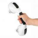TONORA Suction Grab Bar with Safety Indicator for Bathtub Shower Bathroom, Heavy Duty Handrail Removable Reusable for Elderly disabled and Kids, Anti-Slip Grip, No Drilling Tool Free, Waterproof Black