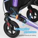Aojin Rollator Walker for Seniors, Lightweight Foldable All Terrain Rolling Walker with seat, Aluminum Walkers with 8 inch Rubber Wheels (Purple)