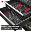 ONREVA Tool Box Liner 20" Wide x 28 Ft, 1/8" Thick Heavy Duty Toolbox Drawer Liners for Tool Chest Cabinet Workbench & Garage Shelf, Protective Non-Slip Mat for Mechanics & Workshops, Black, 20 inch wide x 28 feet long