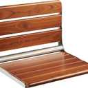 Upgraded 20" Folding Teak Shower Seat Wall Mounted- Shower Bench for Inside Shower, ADA Compliant Teak Shower Seat Wall Mounted Bench Bathroom Stool, Folding Bathtub Shower Seat for Adults Elderly (20*17*11 InchYellow-brown)