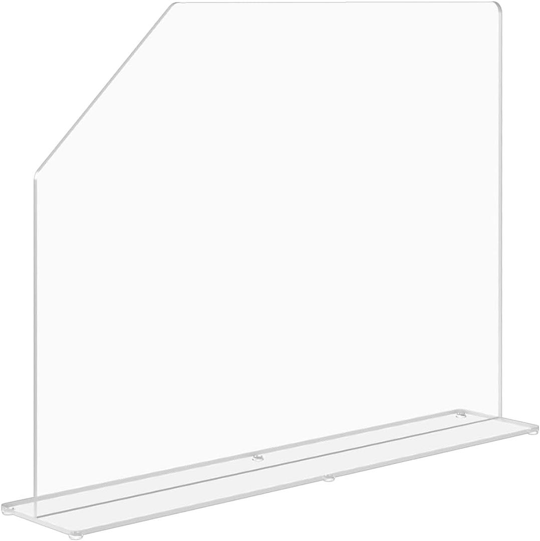 Sink Splash Guard Clear Acrylic with Easy Reach Cutaway Freestanding One Piece Protective Shield 23.5" x 4.5" x 18" Barrier for Kitchens Medical Offices and Labs By Marketing Holders