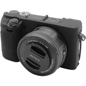Easy Hood Case for Sony Alpha A6100 A6300 A6400 ILCE-6100 ILCE-6300 ILCE-6400 Digital Camera, Anti-Scratch Soft Silicone Housing Protective Cover Protector Skin (Black)