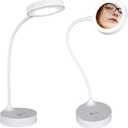 OttLite Rechargeable LED Desk Lamp with Lighted Mirror, White  Dual-Sided Lamp, Adjustable Neck, 360-Degree Lighted Mirror, Modern Design, Great for Makeup Application & Touch Ups