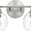 VONLUCE Bathroom Light Fixtures, 2-Light Vanity Lights with Globe Glass Shades E26 Sockets, Bathroom Lights Over Mirror for Bedroom Hallway Living Room, Brushed Nickel Finish, ETL Certificated