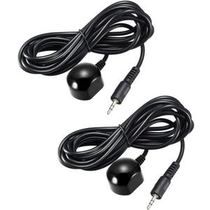 uxcell IR Infrared Receiver Extender Cable 2.5mm Jack 6.5FT Long 26-39FT Receiving Distance Black Head 2pcs