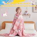 anfie Weighted Blanket Kids(48"x72" 10lbs) Weighted Blanket Cooling Blanket for Sleeping,Throw Size Breathable Blanket with Premium Glass Bead(Pink Unicorn)
