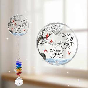 GIFTELIX Glass Ornament Suncatcher - I am Always with You - Sympathy Gift for Loss of Loved One - Grief Gifts - Heaven Funeral Keepsake - Mother's Day for Mom Dad Grandpa Grandma
