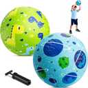 ZOOJOY Pack of 2 Cartoon Playground Balls for Kids 1-6, 6 Inch Rubber Balls for Dodgeball, Rubber Bouncy Kickball, Indoor & Outdoor Game Gaga Balls for Boys Girls with Pump