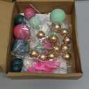 Flamingo Cake Toppers Summer Cake Decorations with Palm Leaf Green Hot Pink Pearl Ball Cake Toppers for Tropical Hawaiian Beach Luau Themed Birthday Supplies (Style 2)