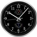HITO 12 Inch Silent Wall Clock Battery Operated Non Ticking Glass Cover Silver Aluminum Frame, for Kitchen, Bedroom, Home Office, Living Room Decor (12" Black)