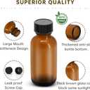 12Pcs 1oz Amber Glass Bottles - 30ML Small Glass Jars with Black Lids Empty Boston Bottle,Dispensing Bottles for Homemade Vanilla Extract, Essential Oils, Herbal Medicine (12)