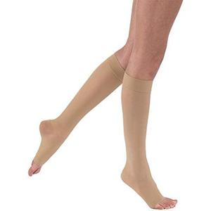 JOBST UltraSheer Knee High 15-20 mmHg Compression Stockings, Open Toe, Small, Natural