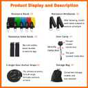 Resistance Bands Set with Door Anchor Training System, 5 Colors Stackable up to 150LBS, Includes 5-Angle Door Training Tool, Home Full Body Workout Bands, Handles, Ankle Straps, Portable Bag