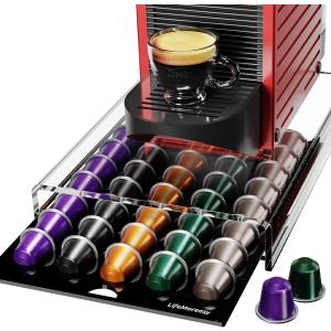 Acrylic Coffee Pod Holder for Nespresso OriginalLine Capsules, 40 Pods Capacity for Countertop Coffee Bar Home Office Kitchen