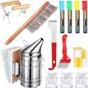 Qualirey 13 Pcs Beekeeping Supplies Bee Keeping Starter Kit Queen Bee Marking Tool Bee Supplies Bee Brush Beekeeping Bee Smoker All for Beekeepers Including Different Kinds of Beekeeping Tools