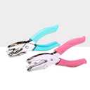 2Pcs Handheld Heart & Star Shape Hole Punch, Ergonomic Soft Grip Single Hole Puncher for Paper Crafts, Scrapbooking, Tags, Tickets, and DIY Projects (Pink,Green)