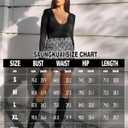 SAUNGKUAI Women's Plunge Deep V Neck Long Sleeve Bodysuit Double Lined Thong Body Suit Shirt Tops (S)