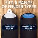Boat Fender Covers | Several Size Options | Black & Navy Blue | 1, 2 & 4-Pack | Polyester (4-Pack, Black, 8 x 22)