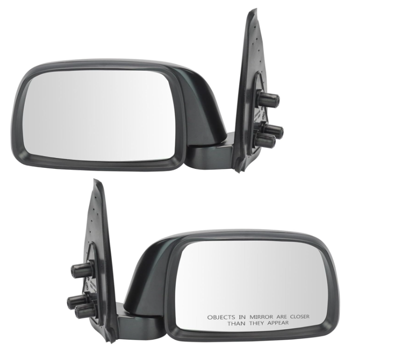 TRQ Driver & Passenger Side Manual Mirror Set Textured Black Compatible with 1995-2000 Toyota Tacoma TO1320116 TO1321116