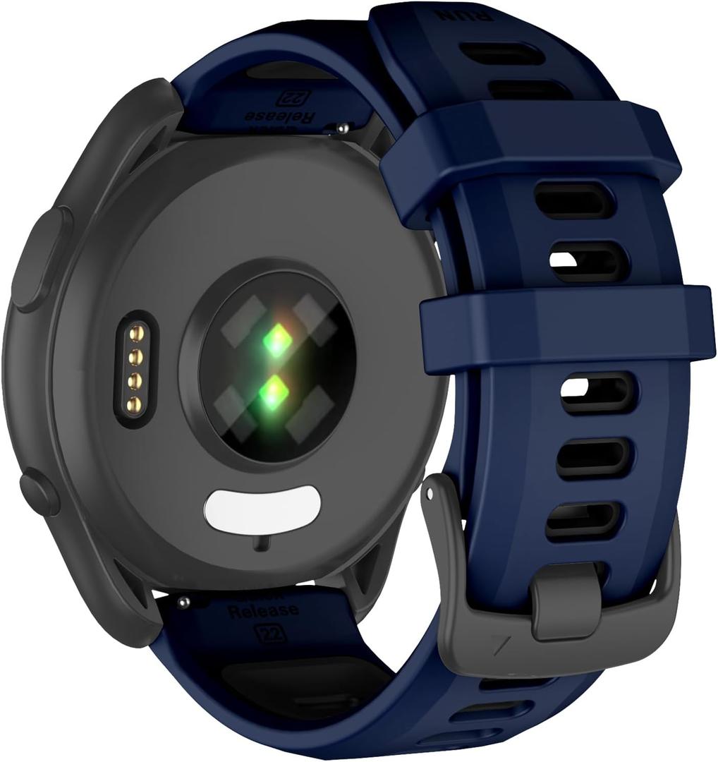 ISABAKE Watch Band for Garmin Vivoactive 4 / Venu 2, 22mm Quick Release Silicone Replacement Band Compatible with Garmin Forerunner 570 47MM/ Forerunner 265/ Forerunner 255/ Venu 3