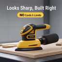 Brushless Cordless Detail Sander Compatible with Dewalt 20V MAX Battery (TOOL ONLY), Lightweight Corner Sander with Dust Box & 10 Sandpapers, 12,000 OPM Compact Power Tool for Wood, Metal & DIY