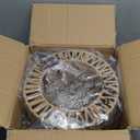 Rattan Ceiling Light, 1 Light Bohemian Modern Woven Flush Mount Ceiling Light, Boho Light Fixture for Bedroom Living Room Dining Room, Gold Finish