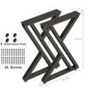 Metal Table Legs,28 Inch Triangle Shape Black DIY Table Legs,Industrial Wrought Iron Desk Base Legs, for Coffee Table, Bench, Night Stand, Office Table (Set of 2) 28" H x19.7W