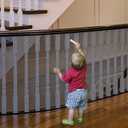 Stairway Net, Baby Gate for Stairs with No Drilling, Baby Safety Banister Guard Rail Net, 18 ft L x 2.66 ft H, Safety Net Balcony Banister Stair Net for Child, Small pet,Toy- Indoor & Outdoor(Black)