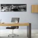 DJSYLIFE Philadelphia Skyline Canvas Art - 13.8"x47.3" Black & White Cityscape Wall Decor, Modern Panoramic Night View Print for Living Room, Office, Bedroom - Ready to Hang