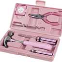 Household Hand Tools, Pink Tool Set - 7 Piece by Stalwart, Set Includes  Hammer, Screwdriver Set, Pliers (Repair Kit for the Home, Office, or Car)