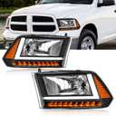 Fullux LED DRL Headlights Assembly for 2009-2018 Dodge Ram 1500-5500