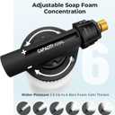 ARTIPOLY Car Wash Foam Gun + Microfiber Wash Mitt - Car Foam Sprayer - Foam Cannon for Hose - Spray Foam Gun Cleaner - Snow Foam Blaster for Cars, Boats, RVs, Foam Cannon Connects to Any Garden Hose