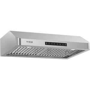 VIKIO HOME Range Hood 30 Inch Under Cabinet, Kitchen Hood with 980 CFM, 3-Speed Gesture Sensing & Touch Control Panel, Stainless Steel Vent 2 Pcs Baffle Filters with Handlebar, Ducted, LED light
