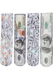 Unisex Crazy Funny Novelty 3D Colorful Athletic Sport Crew Tube Sock,Dollar, 4 Pack 