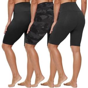 HLTPRO 2 Pack Plus Size Biker Shorts with Pockets for Women (3XL)- 8"/5"/3" High Waist Tummy Control Shorts for Yoga