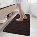 Buganda Memory Foam Bath Mat, 55" x 24", Ultra Soft and Non-Slip Bathroom Rugs, Water Absorbent and Machine Washable Bath Rug Runner for Bathroom, Shower, and Tub, Brown