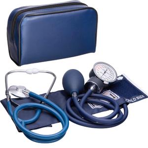 NOVAMEDIC Professional Pediatric Size Blood Pressure Machine and Stethoscope Set (Blue), Arm Cuff 7.2-10.5, Professional Aneroid Stethoscope BP Monitor for Emergency Medical Supplies +Carrying Case