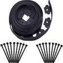 Garden Edging20ft Landscape Edging with 20 Spikes for Lawn 2 Inch Tall (Black, 20FT)