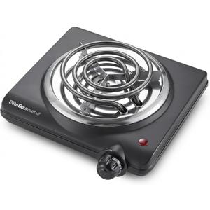 Elite Gourmet ESB100B Countertop Single Coiled Burner Electric Hot Plate, Temperature Control, Indicator Light, Easy to Clean, Black