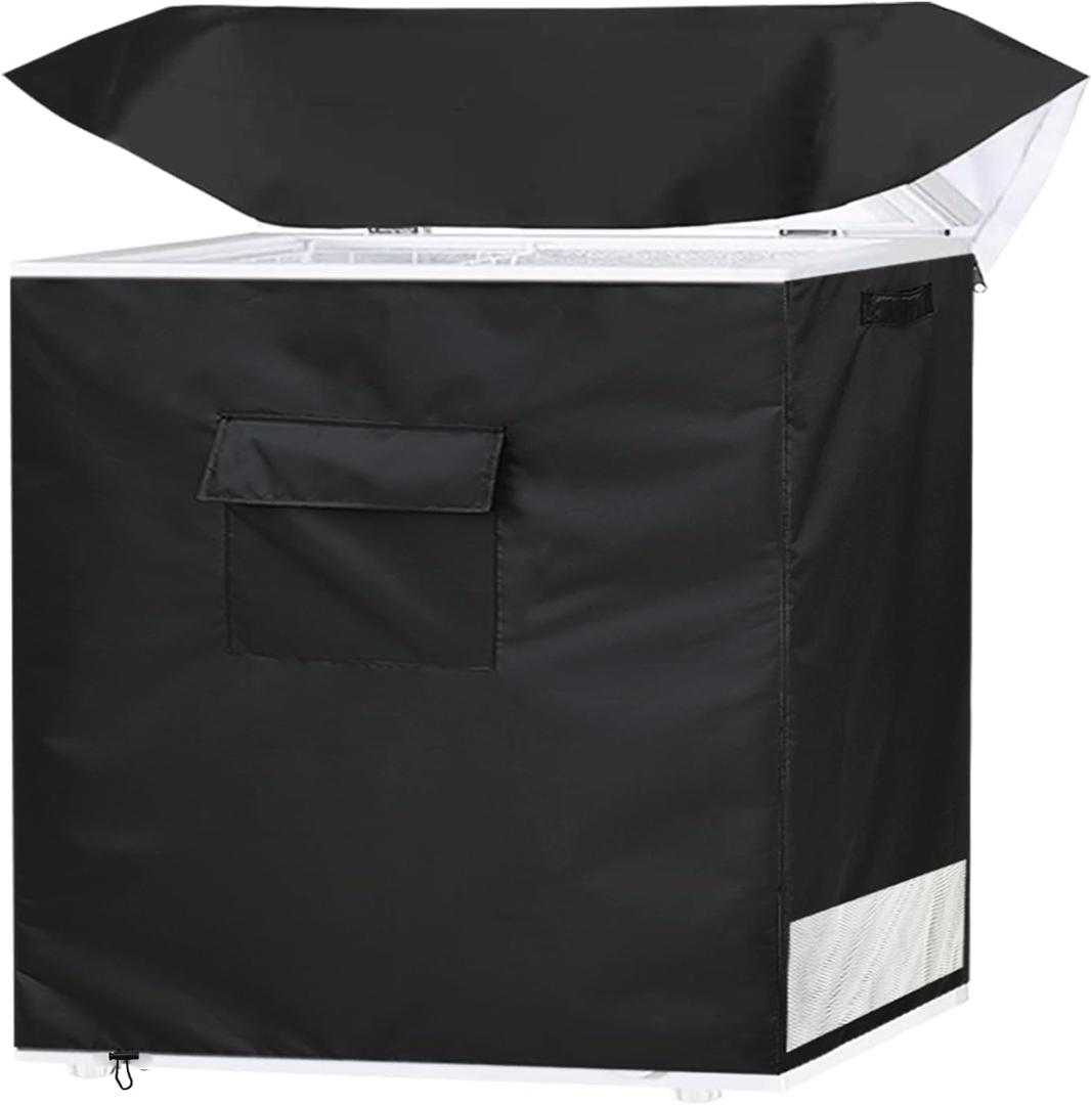 Chest Freezer Cover Deep Freezer Covers for Outside 7.0 Cubic Feet FreezerTop with Zipper to Open Waterproof and UV protection Extend their Service Life (38"W23"D34"H)