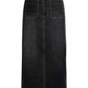 POTILI Long Denim Skirt for Women Stretch Maxi Skirt with Back Slit High Waisted Pencil Jean Skirt with Pockets Casual, Size XXL