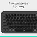 Logitech POP ICON Keys Wireless Bluetooth Keyboard, Comfortable Typing, Programmable Keys, Easy-Switch Between up to 3 Devices, for Laptop, Tablet, PC Graphite and White