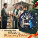 3 x Nativity Scene Ornament 2025, Religious Gifts for Women, Men, Christian Family, Church Members, Oh Holy Night Ceramic Ornaments for Catholic Christmas Decorations, Unique Christian Gift