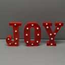 Christmas Decorations Indoor Home Decor - 3 LED 8.5 Inches Marquee Light Up JOY Letters Lights Sign, Battery Operated Christmas Signs for Mantel Home Bar Party Bedroom Wall Fireplace Xmas Decor, Red
