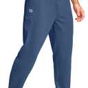 G Gradual Men's Fleece Lined Pants with Zipper Pocket Winter Warm Athletic Joggers Sweatpants for Men Workout Running Gym (Dark Blue, Large)