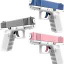 Slide Action Water Pistol, White with Colored Slides, Textured Grip (Multi Color)