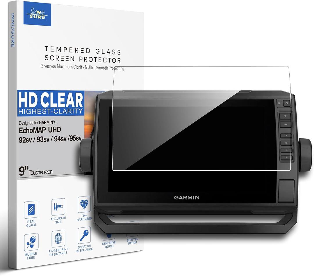 Tempered Glass Screen Protector for Garmin Echomap UHD 92sv 93sv 94sv 95sv 9 Inch Chartplotters Touchscreen [NOT for UHD2 9"] (HD Clear)