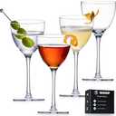 GIHOP Nick and Nora Cocktail Glasses, 5.8Oz Hand Blown Martini Glasses Set of 4, 100% Lead-Free Craystal Coupe Glassware, Small Cocktail Glasses for Manhattan, Cosmopolitan, Espresso with Gift Box